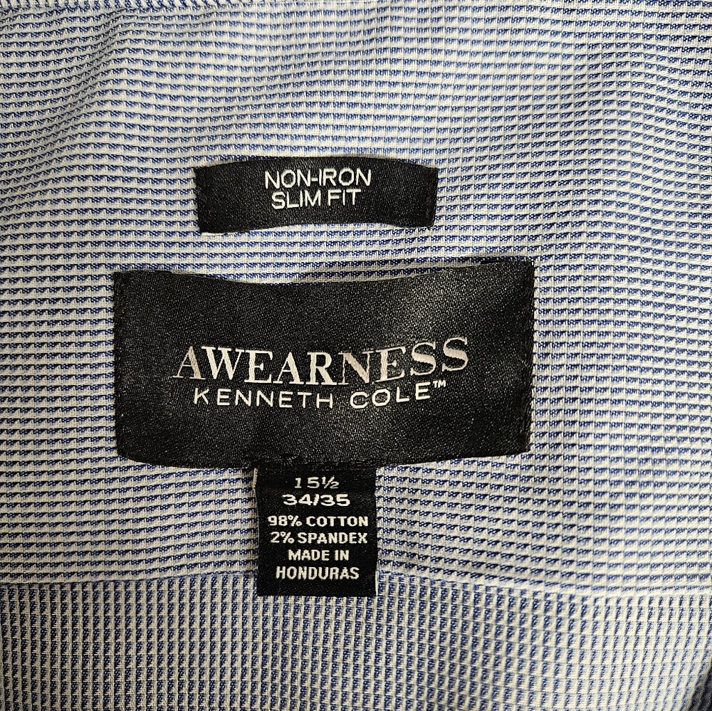 Kenneth Cole Awareness Blue Non-Iron Slim Fit Shirt